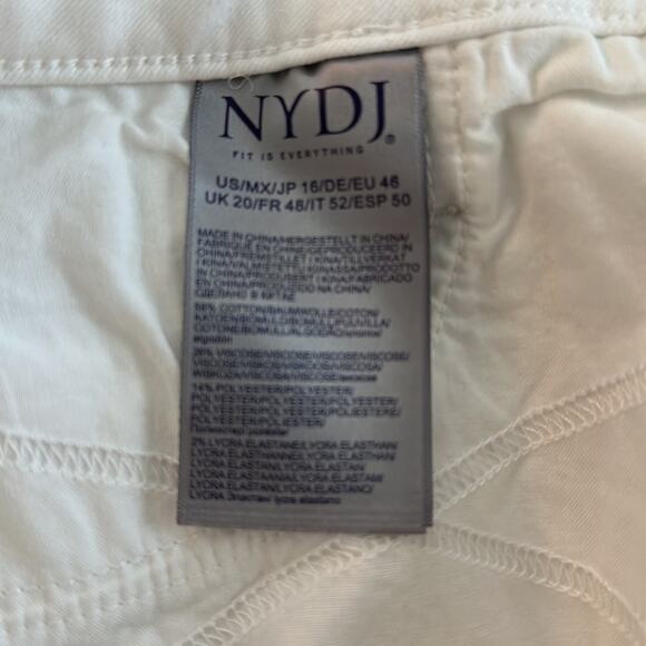 NYDJ Ami Skinny Pants Lift Tuck Technology Optic White Size 16 Summer Shaping - Picture 11 of 11